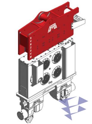 Иллюстрация кранового вибропогружателя с переменным моментом модели SVR 20 VM