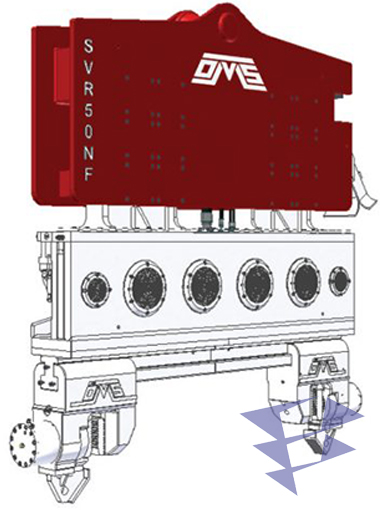 Иллюстрация к крановому вибропогружателю нормальной частоты SVR 50 NF